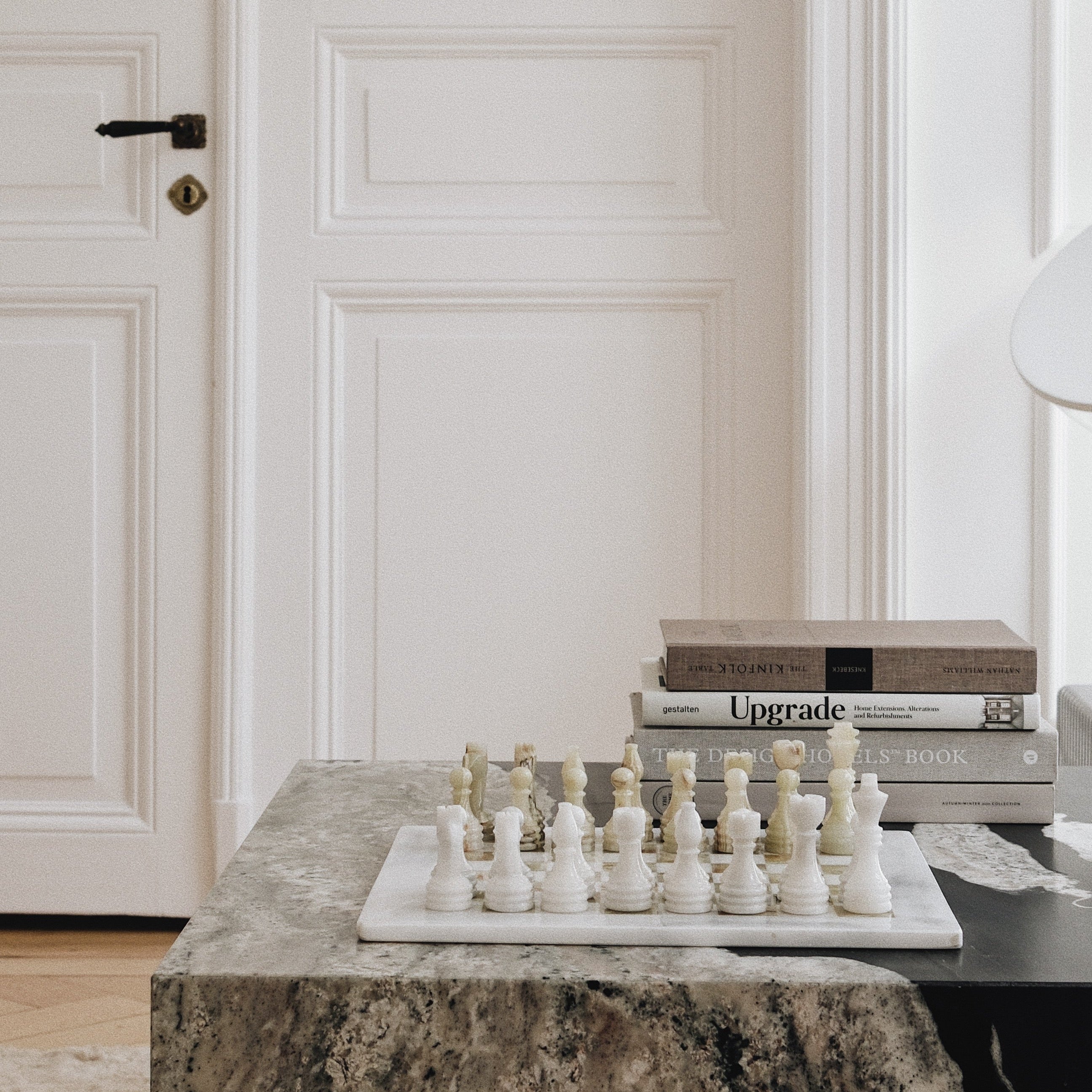 decorative green onyx chessboard by Uniiqo Studio