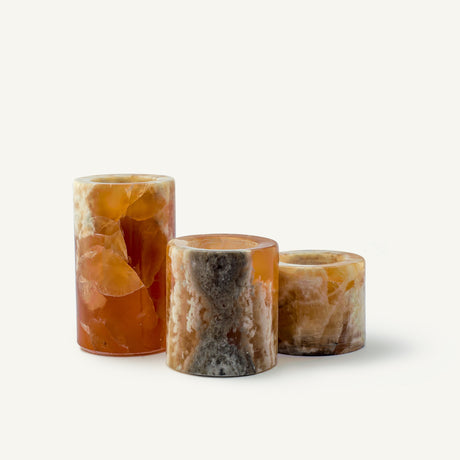 Tranquil Onyx Candle Holders (Set of 3)