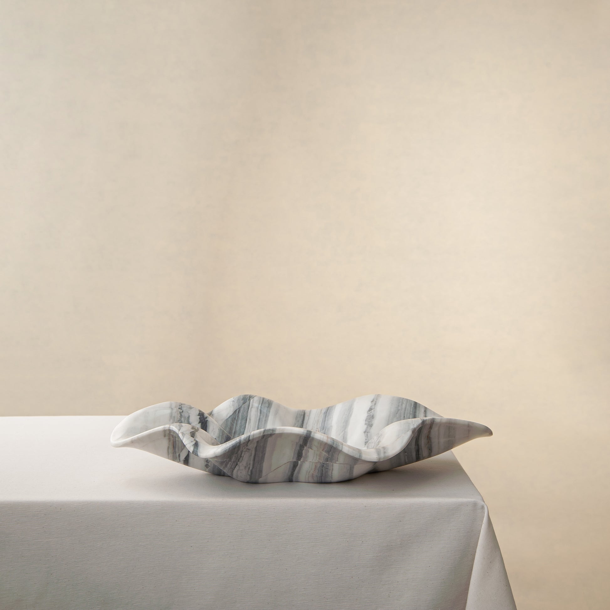 Aeolis Bowl handcrafted decorative marble bowl as one of a kind centrepiece for luxurious living