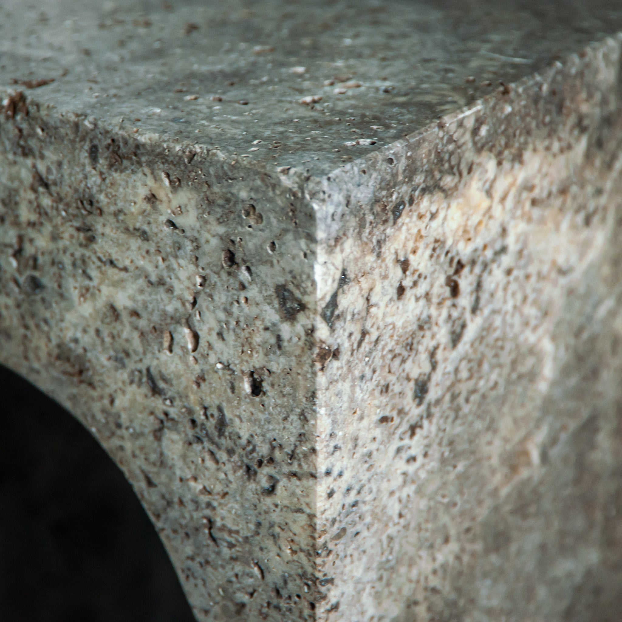 Close up of Archaea Silver Side Table handcrafted by Uniiqo Studio