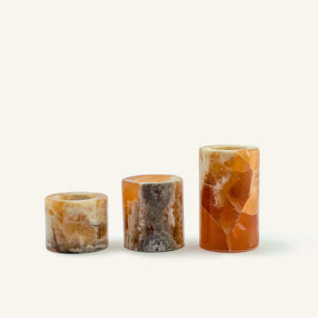 Tranquil Onyx Candle Holders (Set of 3)