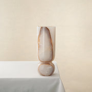 Handcrafted onyx vase with ivory, honey and amber veining by Uniiqo Studio