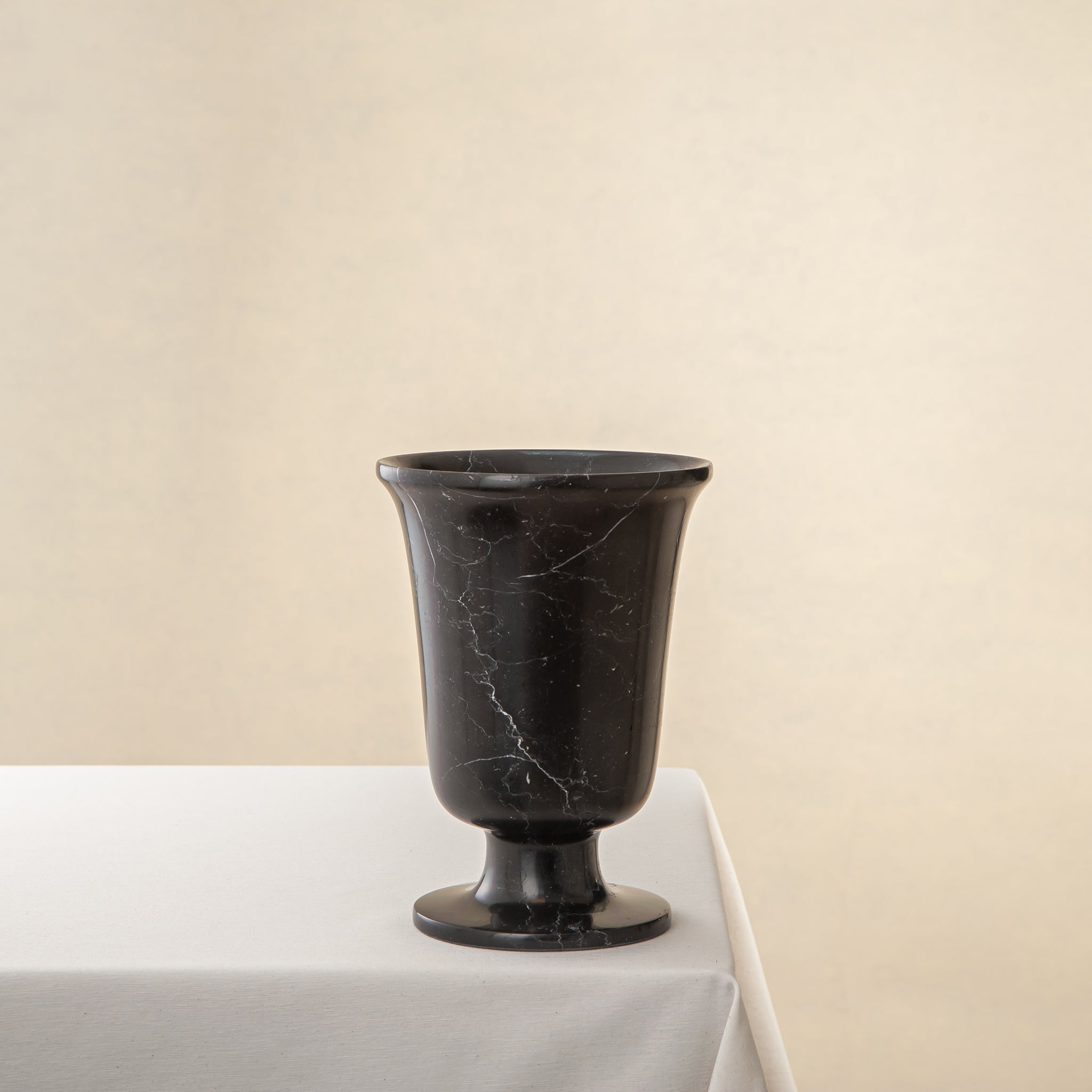 one of a kind classic black marble vase handcrafted by Uniiqo Studio for elegant homes