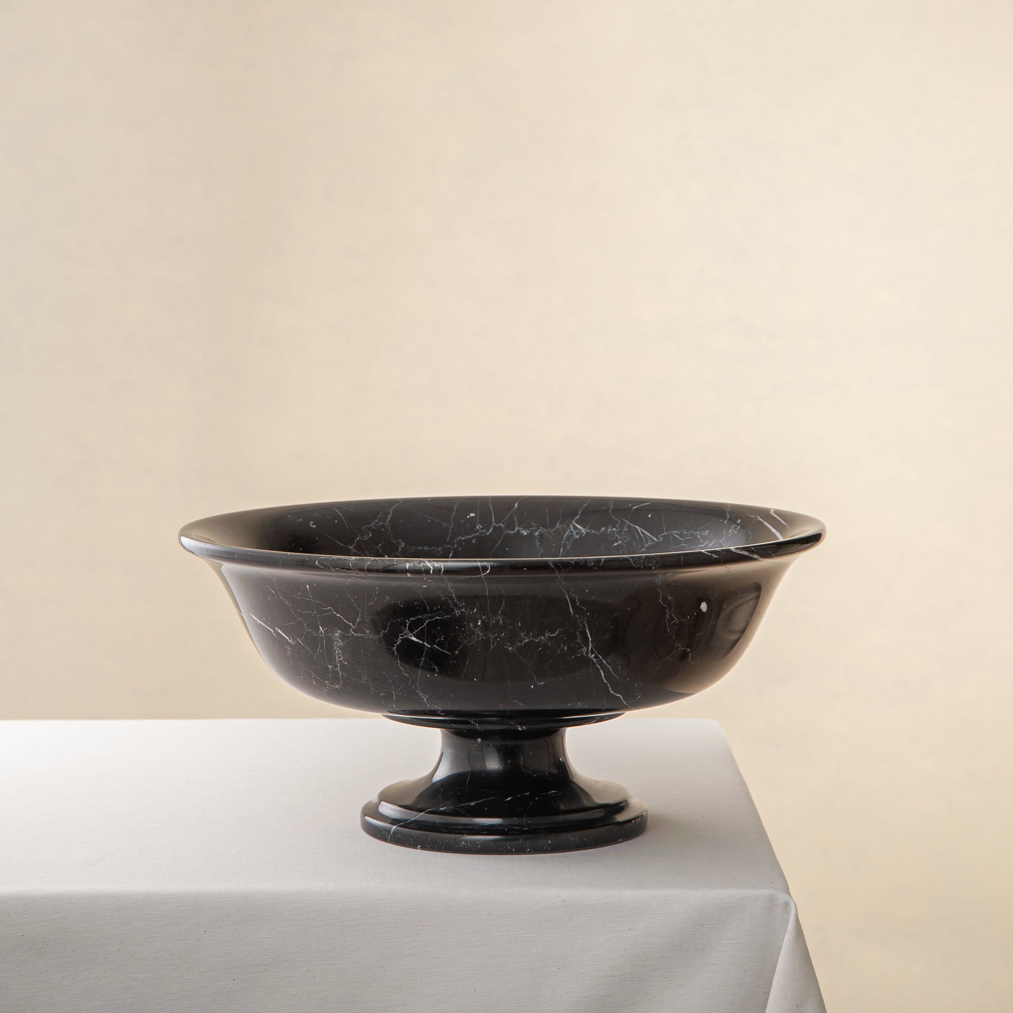 Black marble bowl one of a kind classic centrepiece bowl for classic interiors and luxurious homes