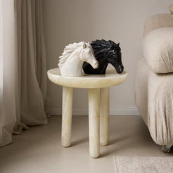 two very stone sculptures horse head by uniiqo studio