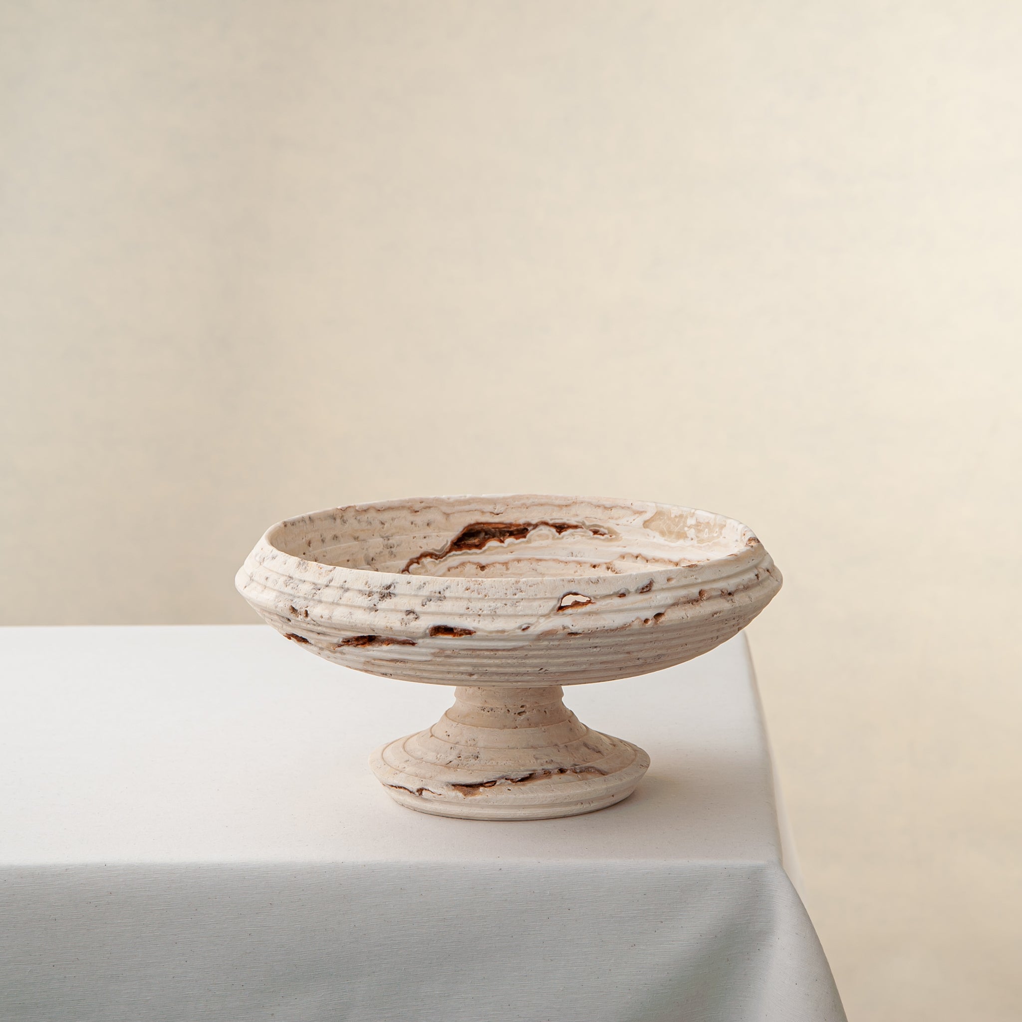 decorative handcrafted travertine bowl by Uniiqo Studio perfect for unique gift