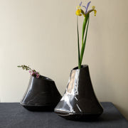 handcrafted set of marble vases by Uniiqo Studio made out of pietra grey marble