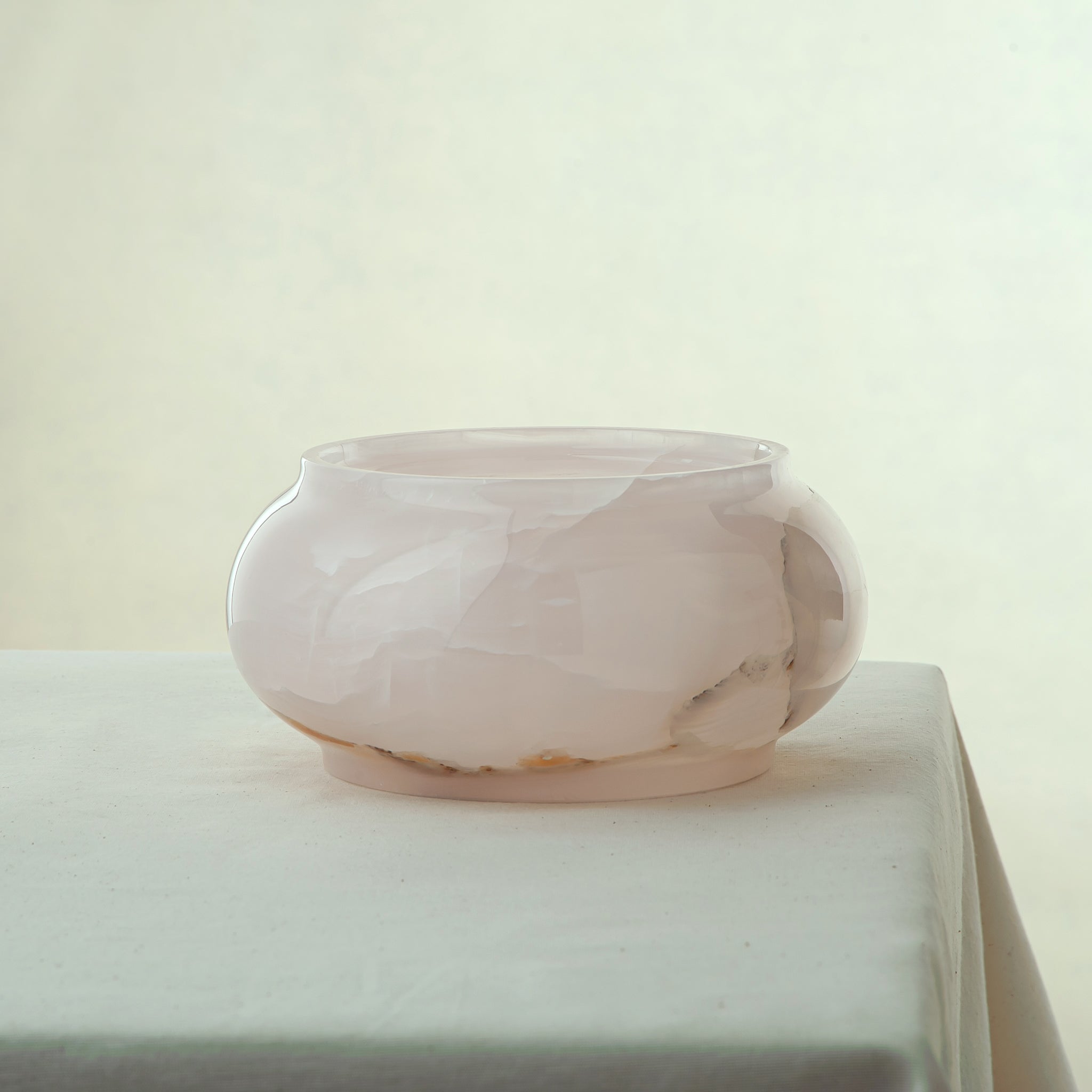 pink onyx unique vase in modern form