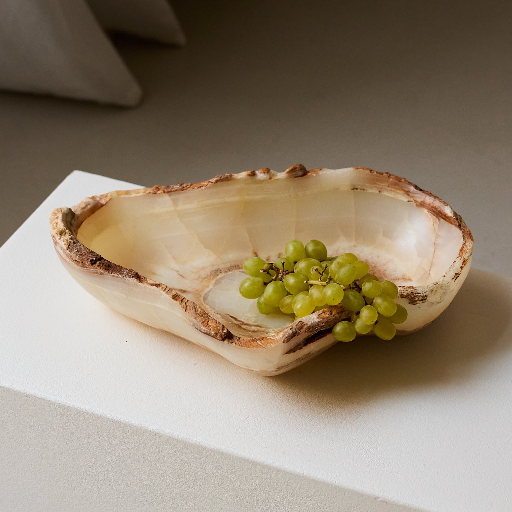 Beige brown onyx rough bowl