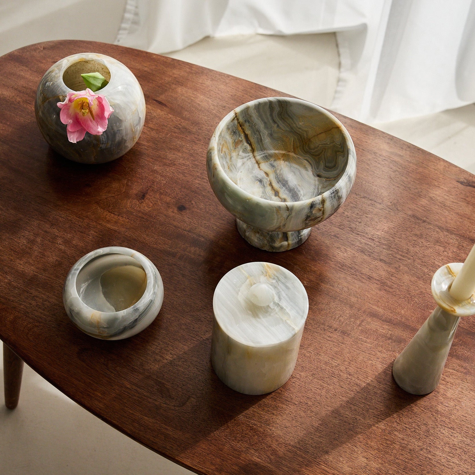 Blue onyx home accessory set
