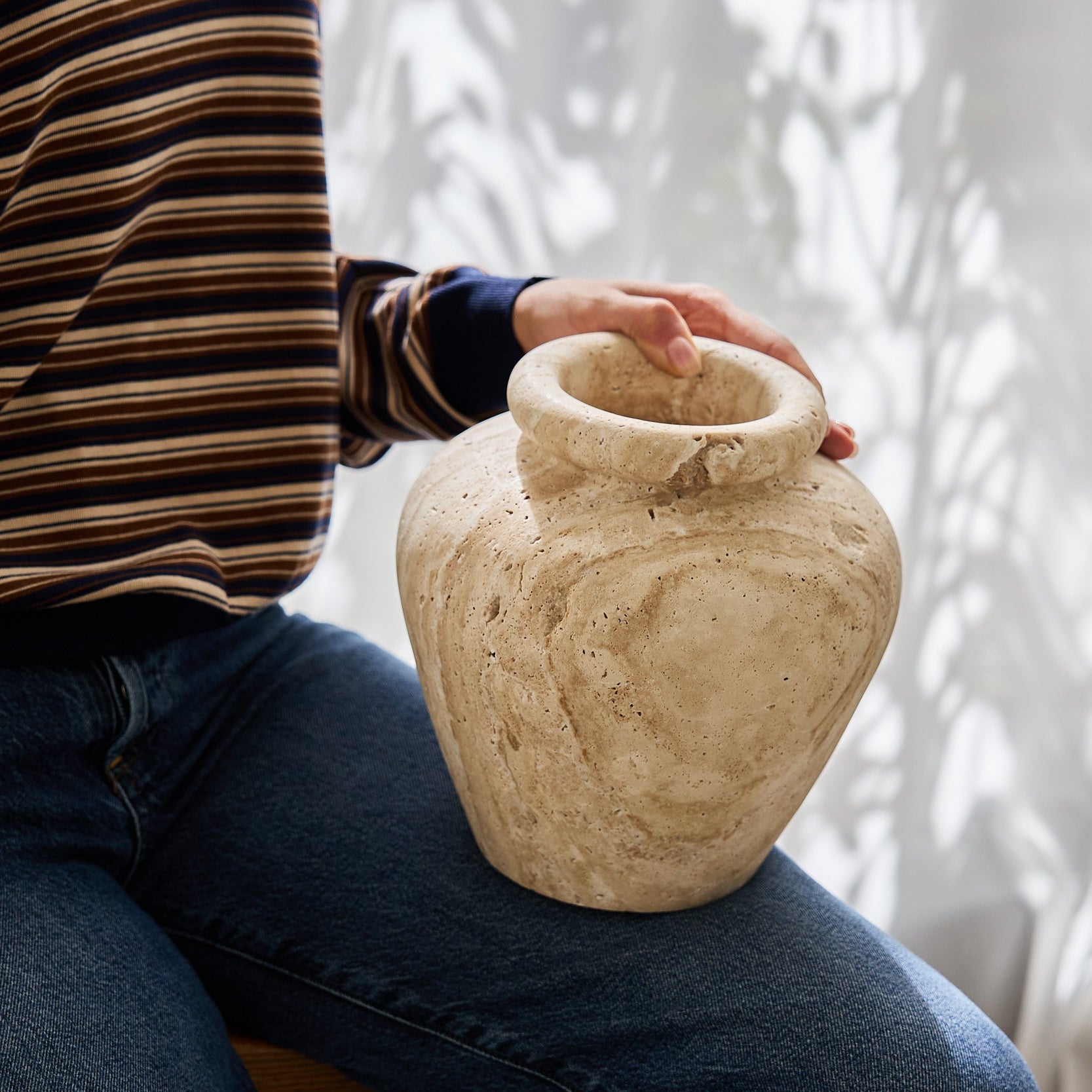 Uniiqo Studio rare travertine vase