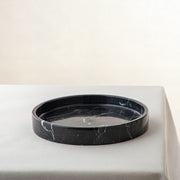 handcrafted marble bowl black stone with white veining decorative centerpiece
