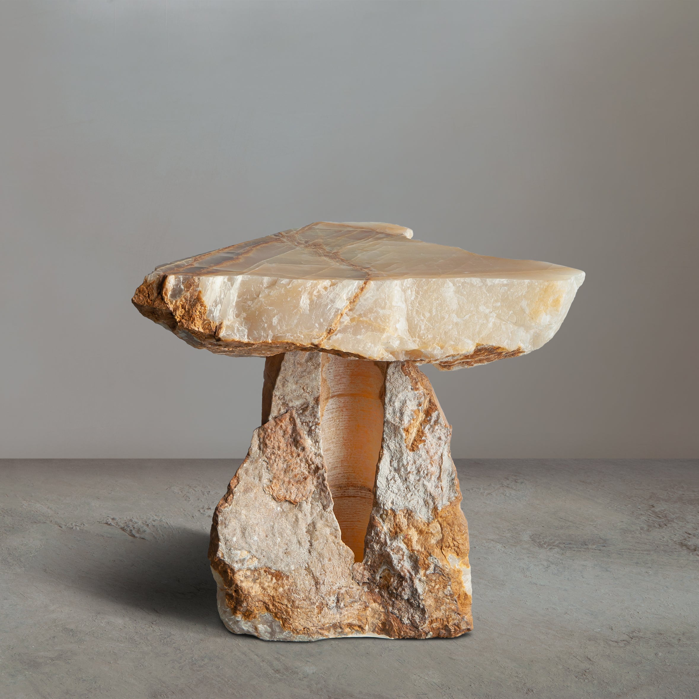 collectible rare onyx side table one of a kind by Uniiqo Studio