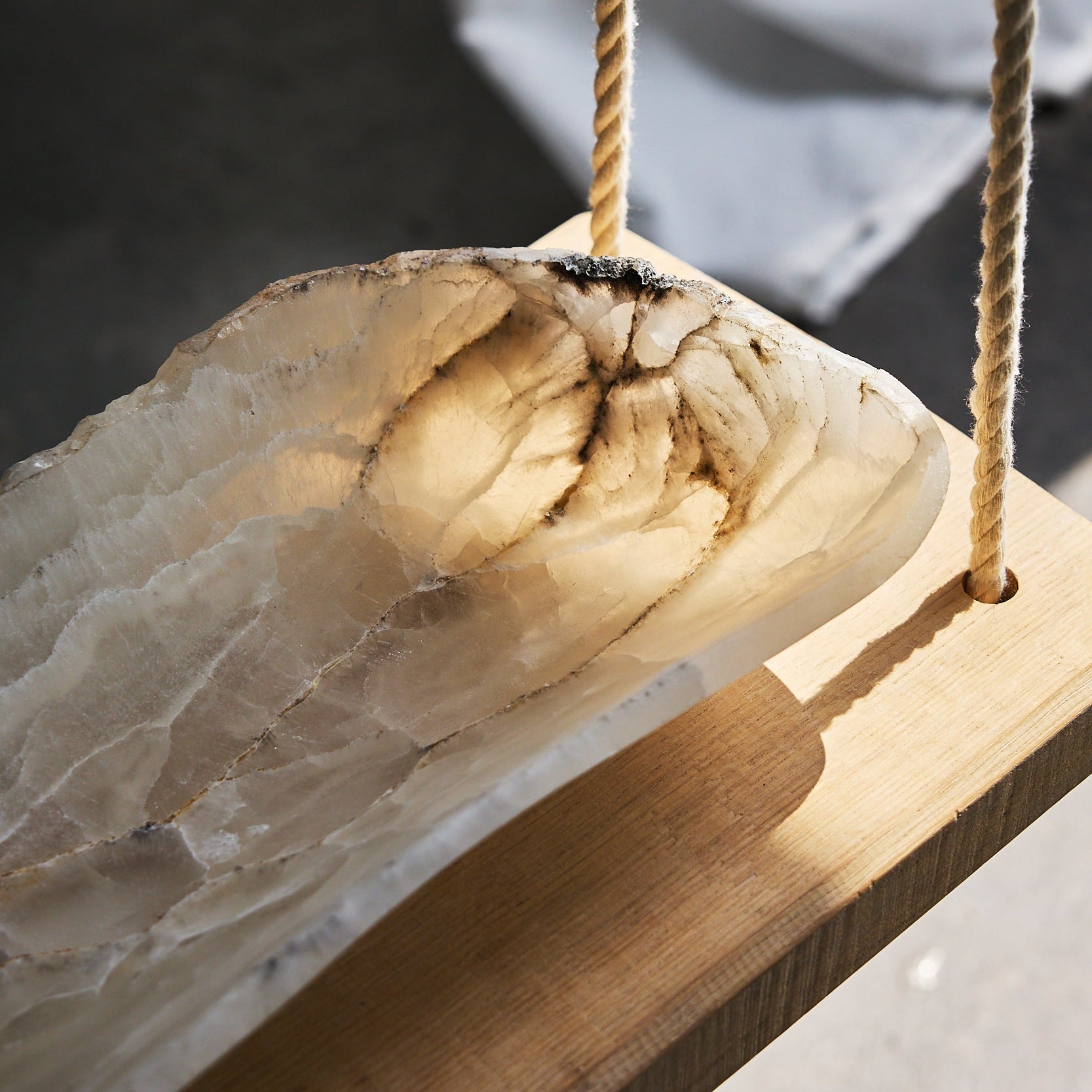 one of a kind translucent onyx bowl by Uniiqo Studio