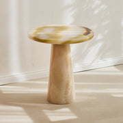 one of a kind onyx side table handcrafted by Uniiqo Studio for modern interior and elegant living room