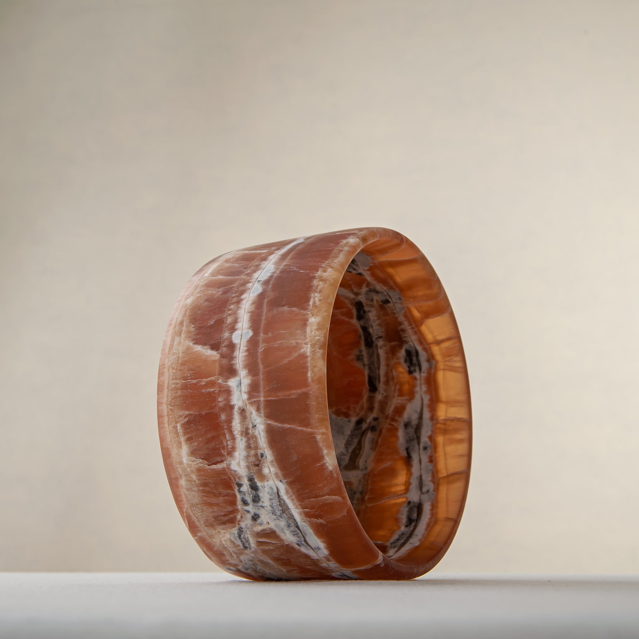 handcrafted onyx bowl with warm amber tones and natural veining for luxury table decor

