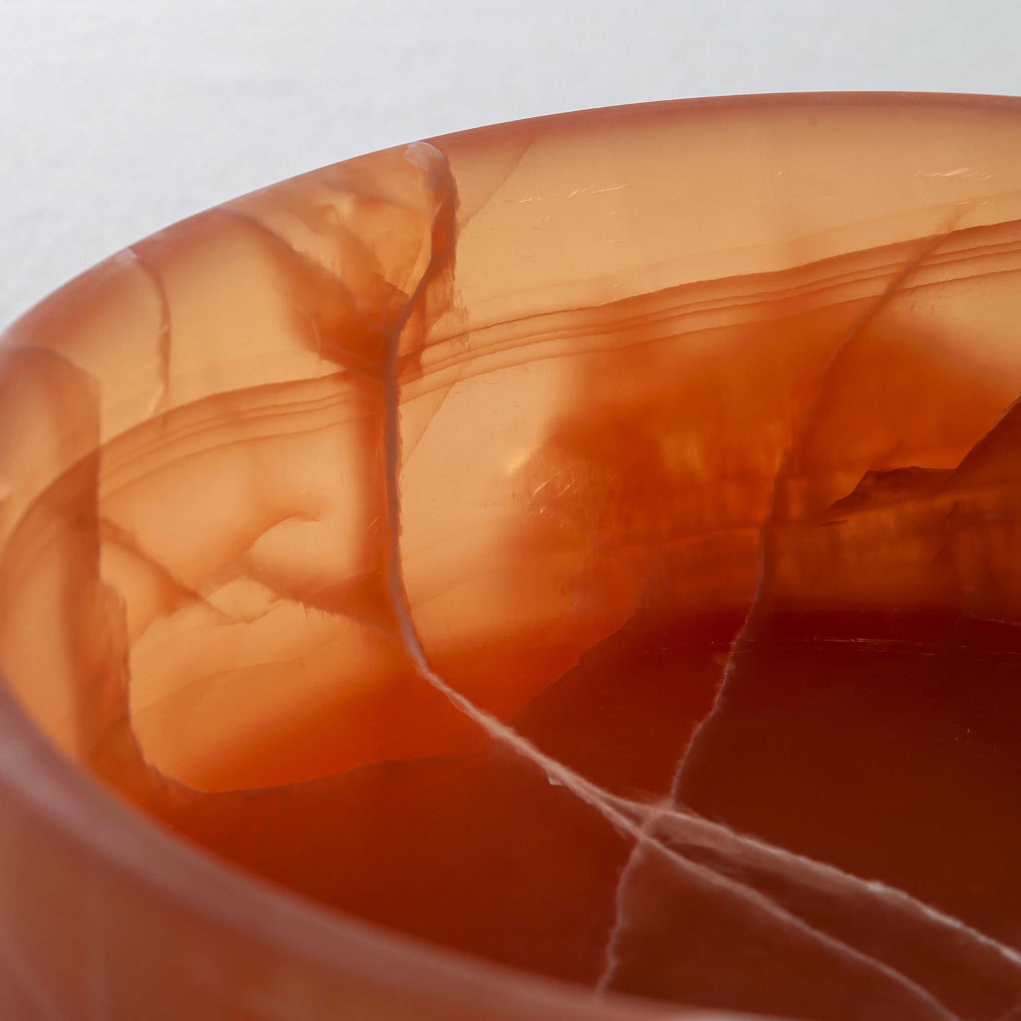 handcrafted onyx bowl amber stone with white veining modern decorative centerpiece
