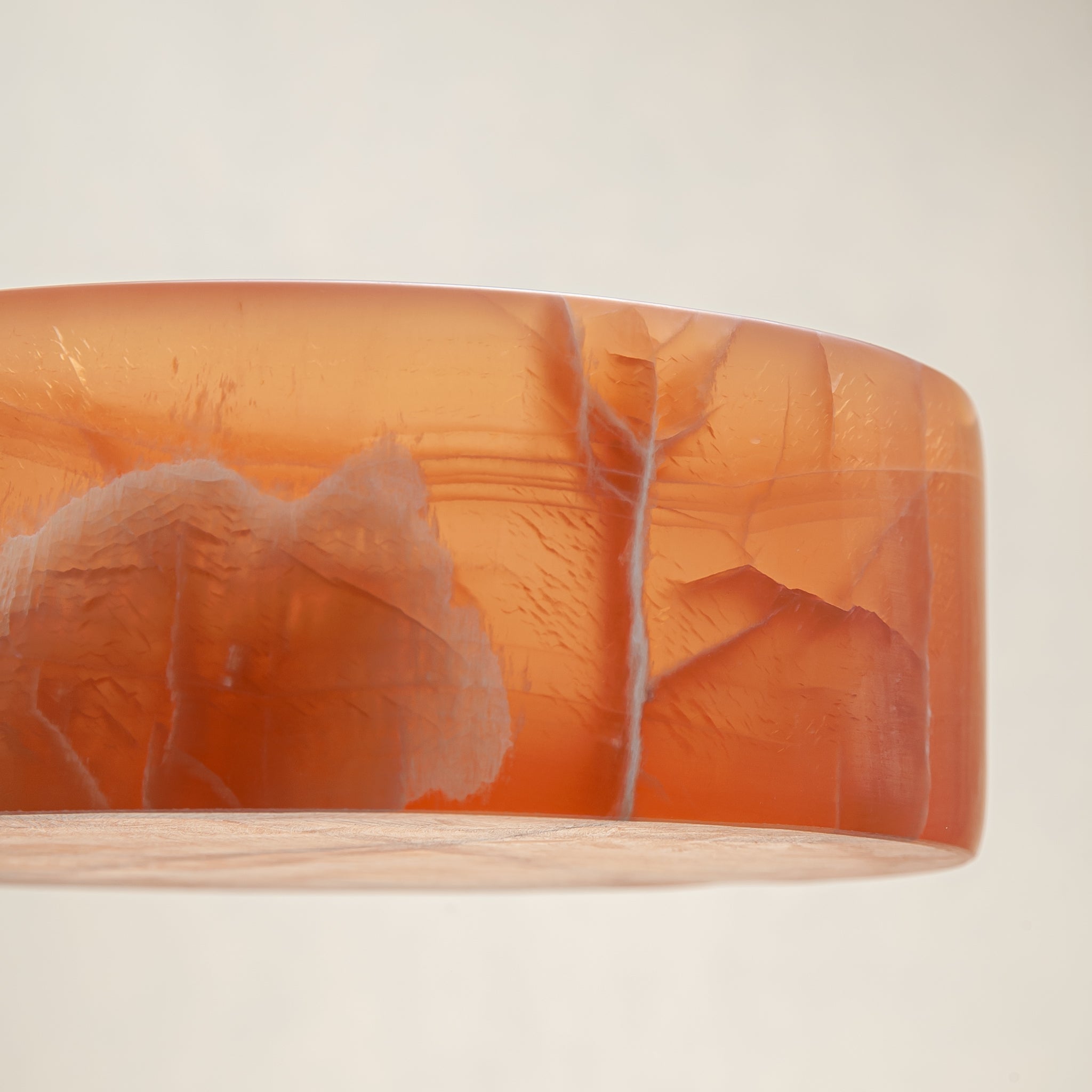 handcrafted onyx bowl amber stone with white veining modern decorative centerpiece
