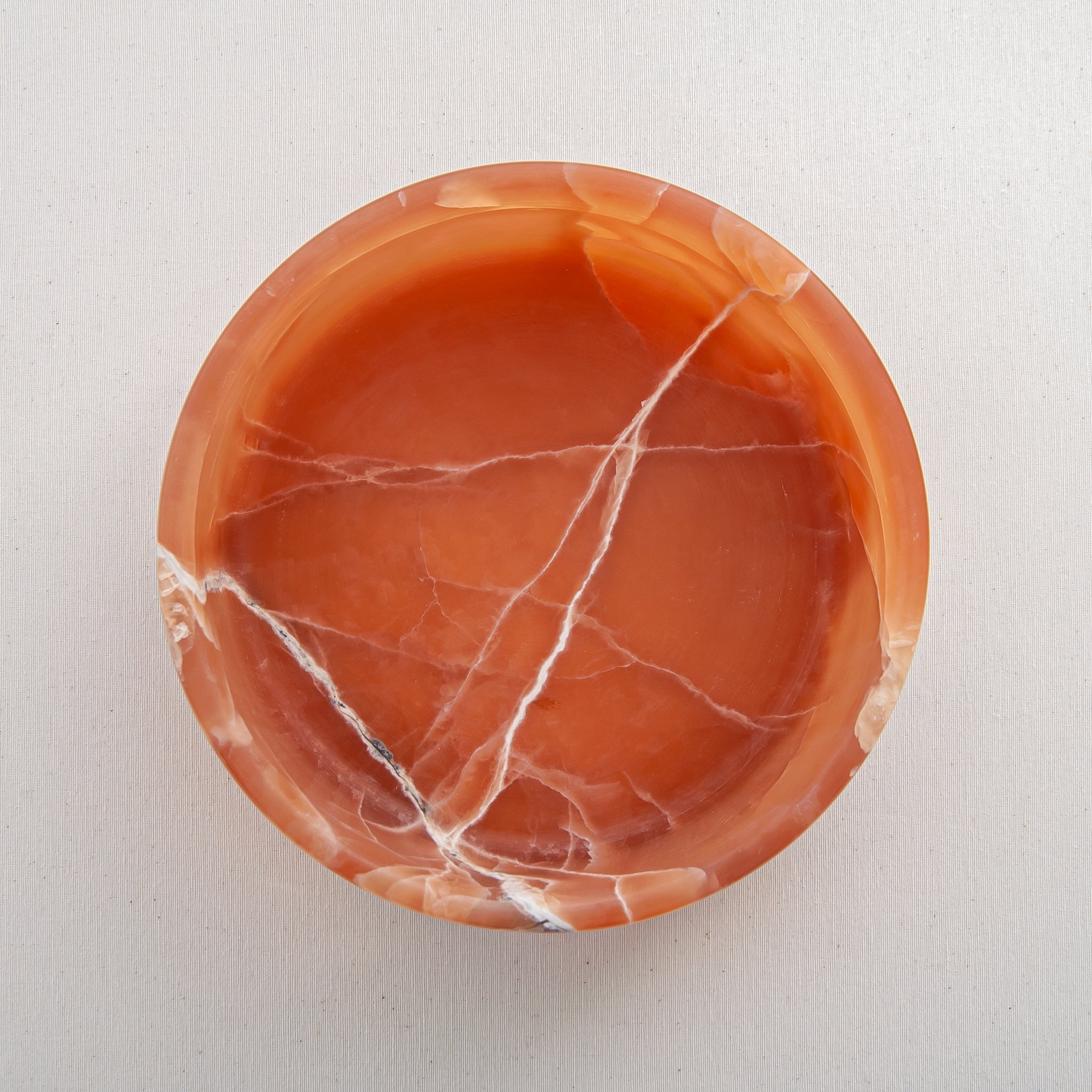 handcrafted onyx bowl amber stone with white veining modern decorative centerpiece
