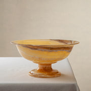 handcrafted onyx bowl with golden tones and caramel veining for luxury table decor
