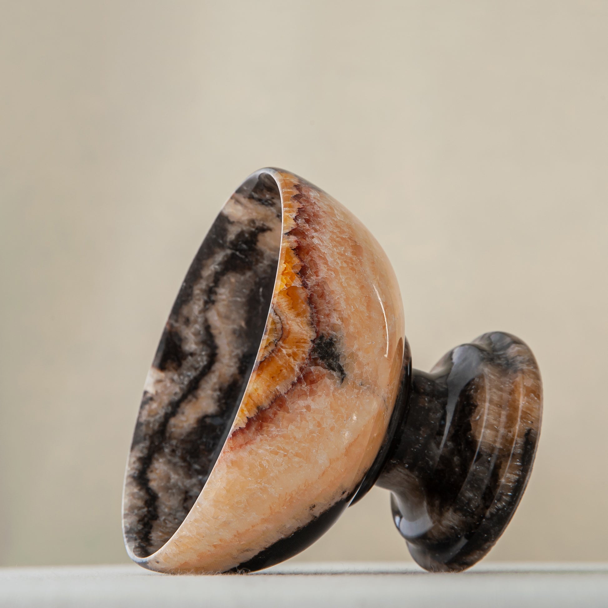 unique onyx bowl with translucent crystalline texture and bold contrast as centerpiece
