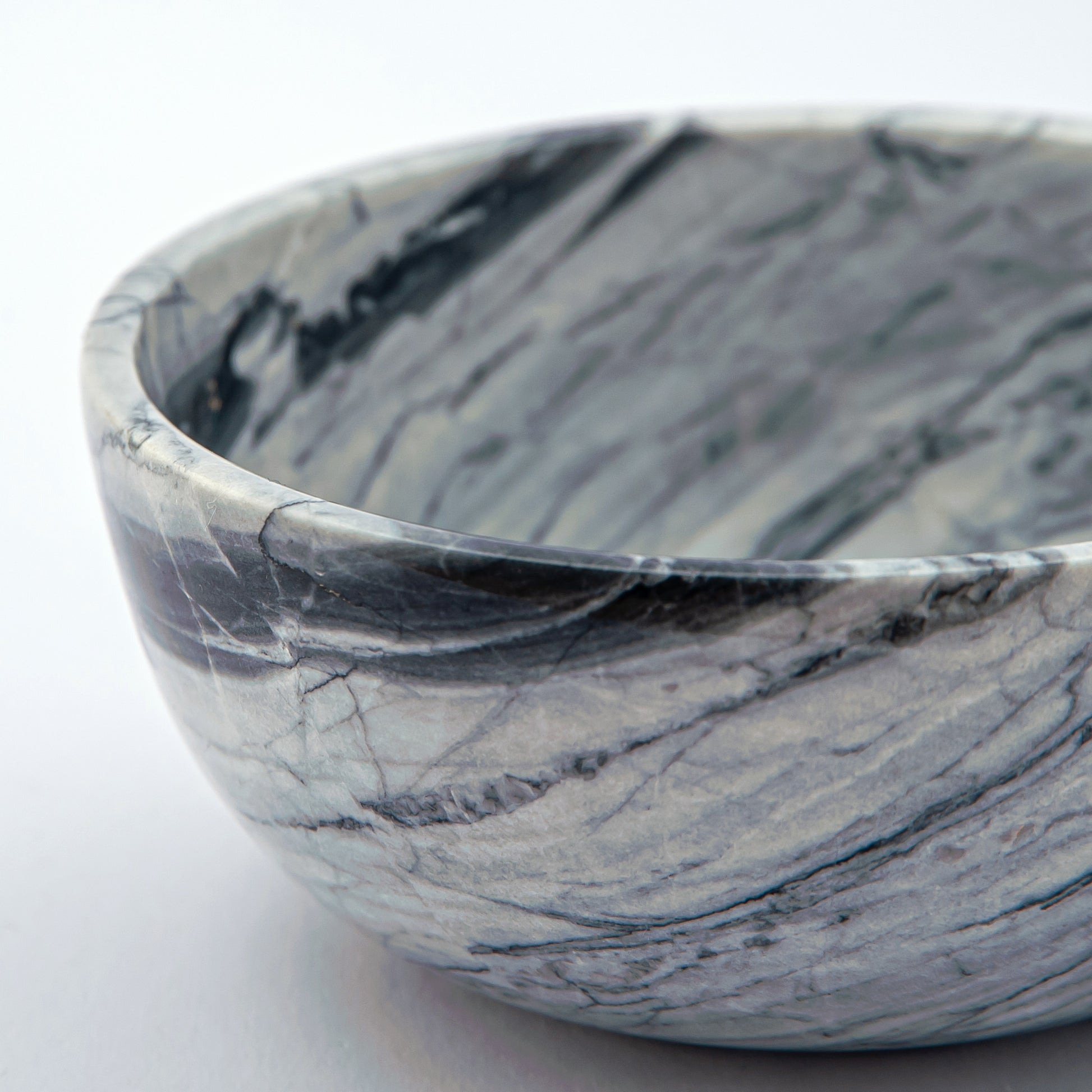 Marble-patterned bowl on a white background