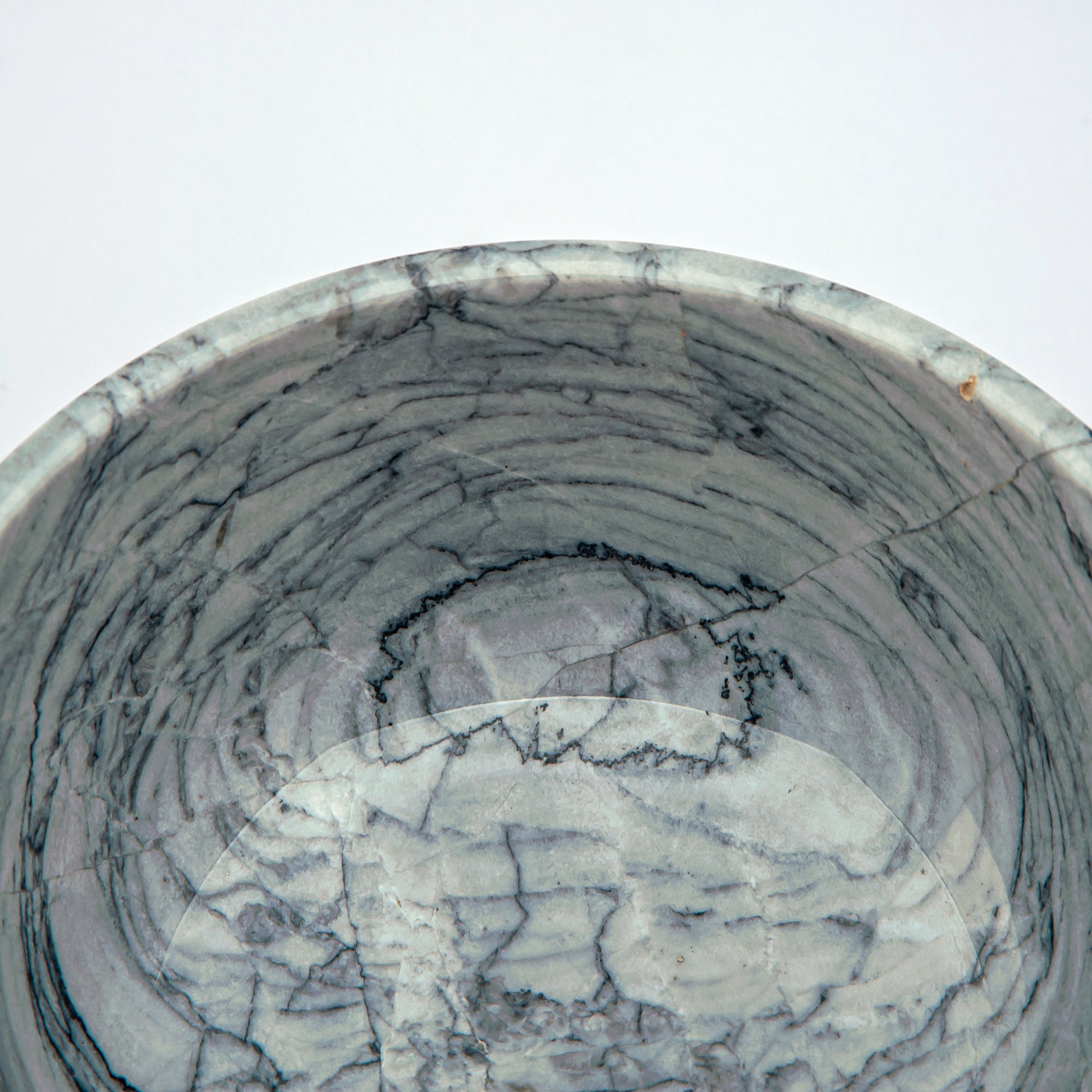 handcrafted onyx bowl with grey tones and dark veining for modern luxury decor
