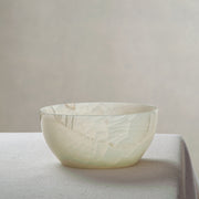 handcrafted onyx bowl with translucent milky texture and smooth rounded form for modern decor
