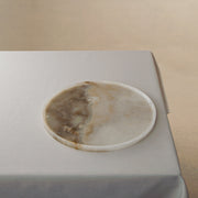Unique onyx plate with translucent ivory tones and natural flowing veining
