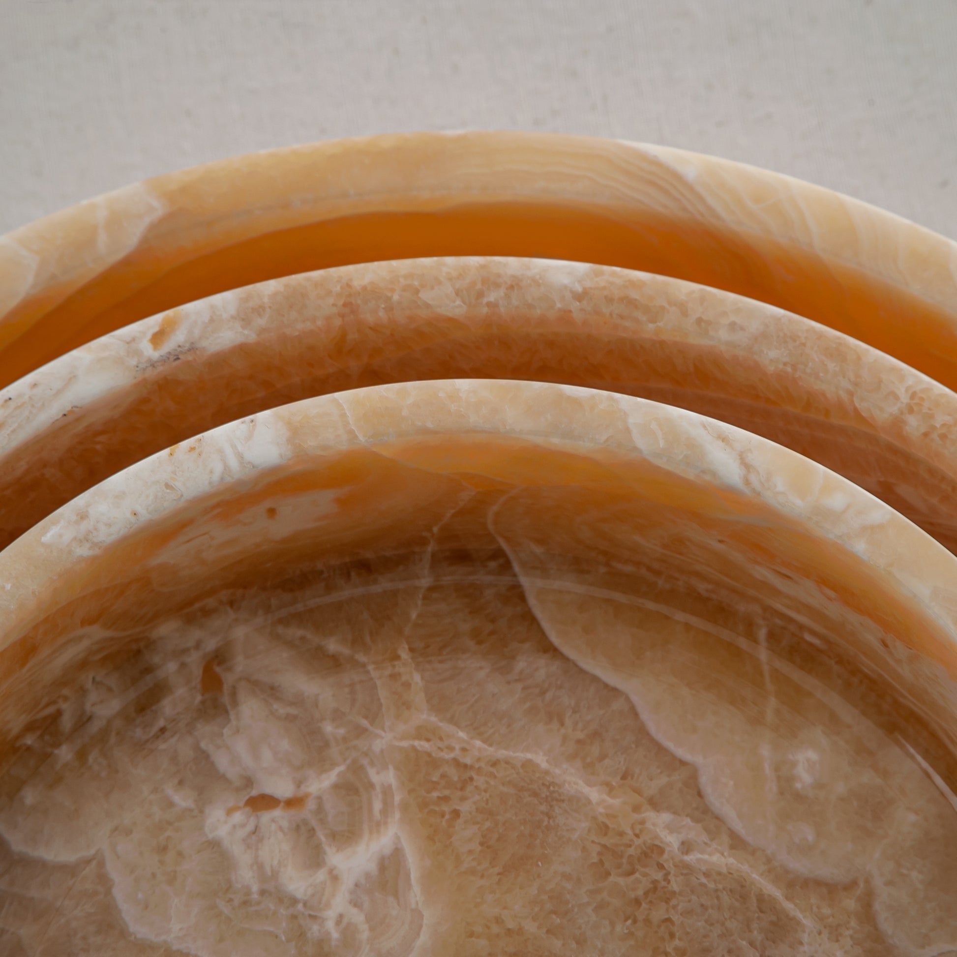 handcrafted onyx tray set warm honey stone layered veining luxury decor
