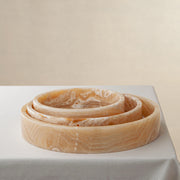 handcrafted onyx tray set warm honey stone layered veining luxury decor
