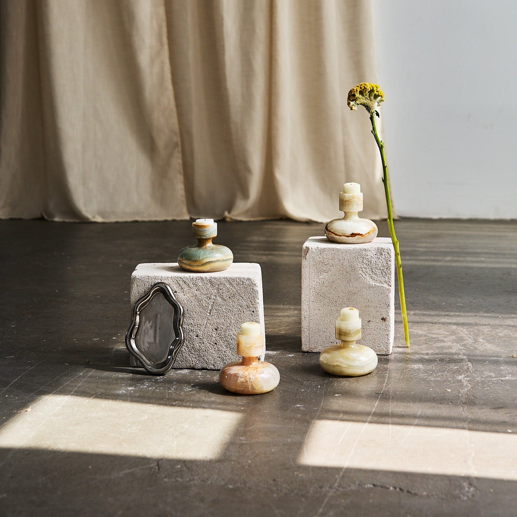 onyx candle holders by Uniiqo Studio