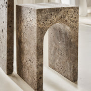 rare silver travertine side table for elegant and minimalistic interiors