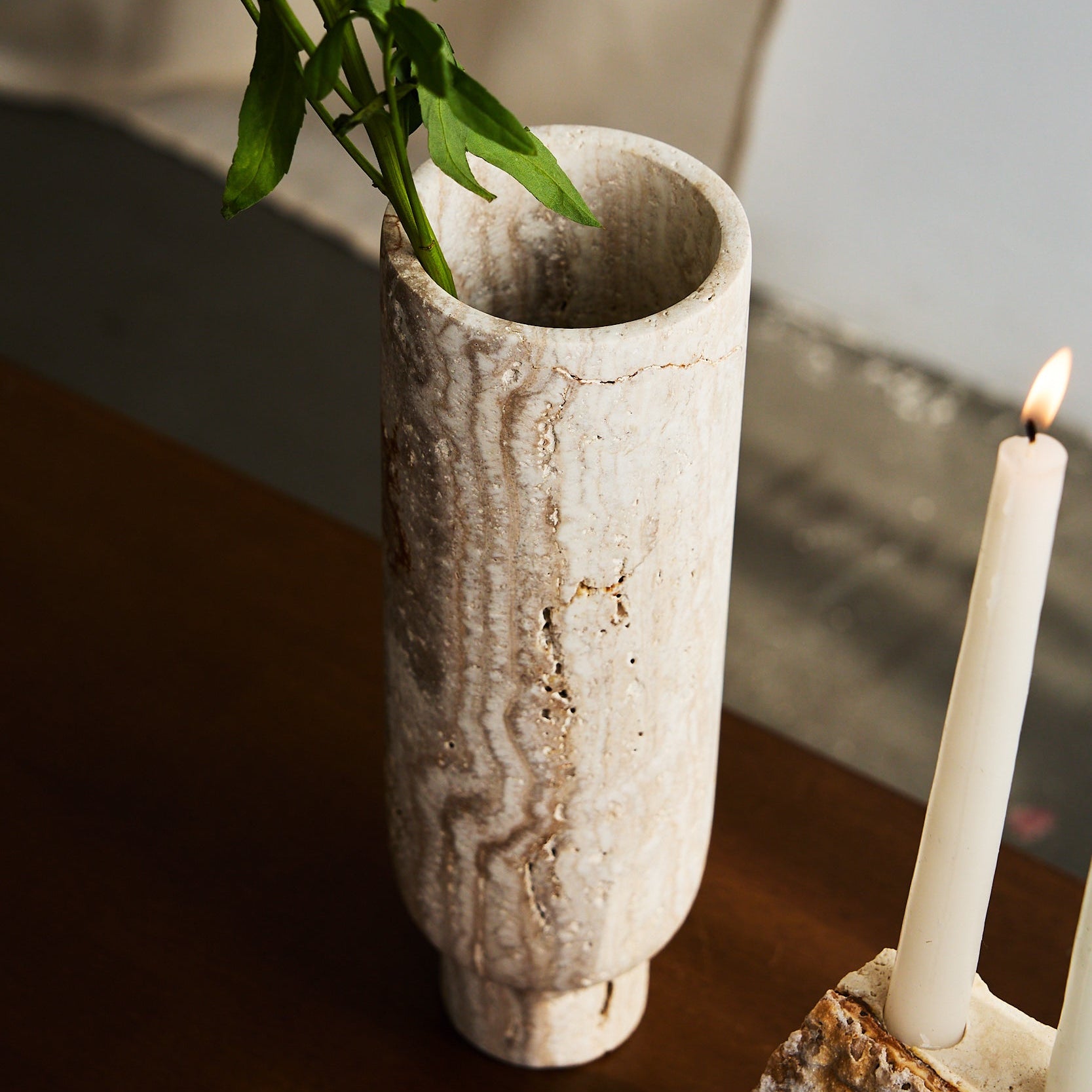travertine vase one of a kind by Uniiqo Studio for minimalistic homes